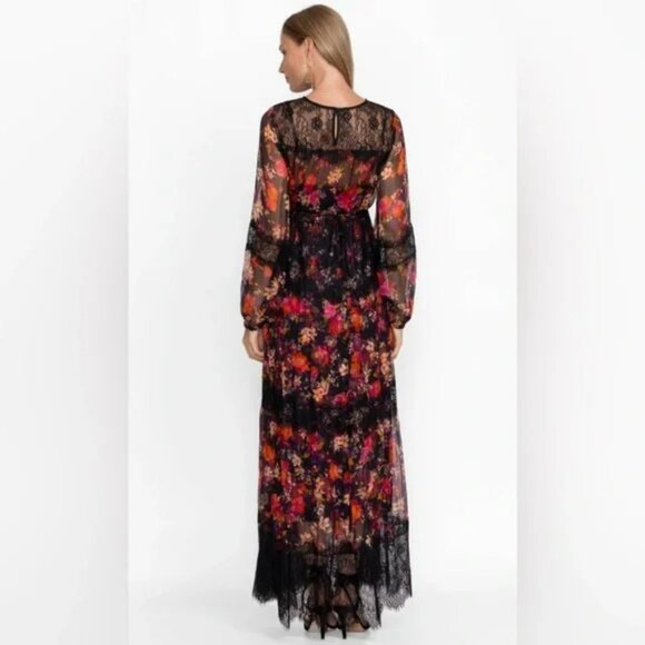 Johnny Was JADE Flora Silk Maxi Dress.  SZ L - Picture 4 of 7